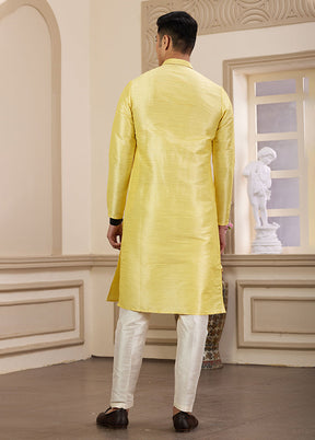 Yellow Silk Kurta & Pajama Set
