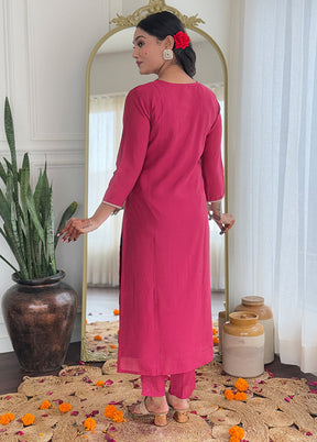3 Pc Pink Silk Suit Set