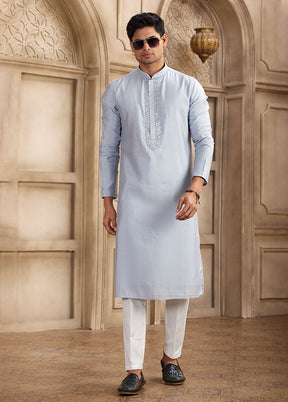 Blue Silk Kurta & Pajama Set