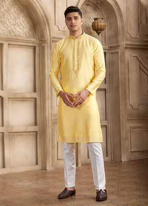 Yellow Silk Kurta & Pajama Set