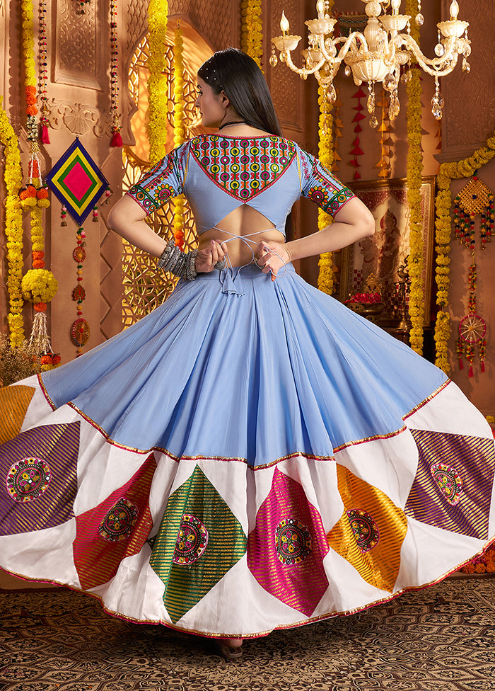Blue Viscose Dupatta Lehenga Set