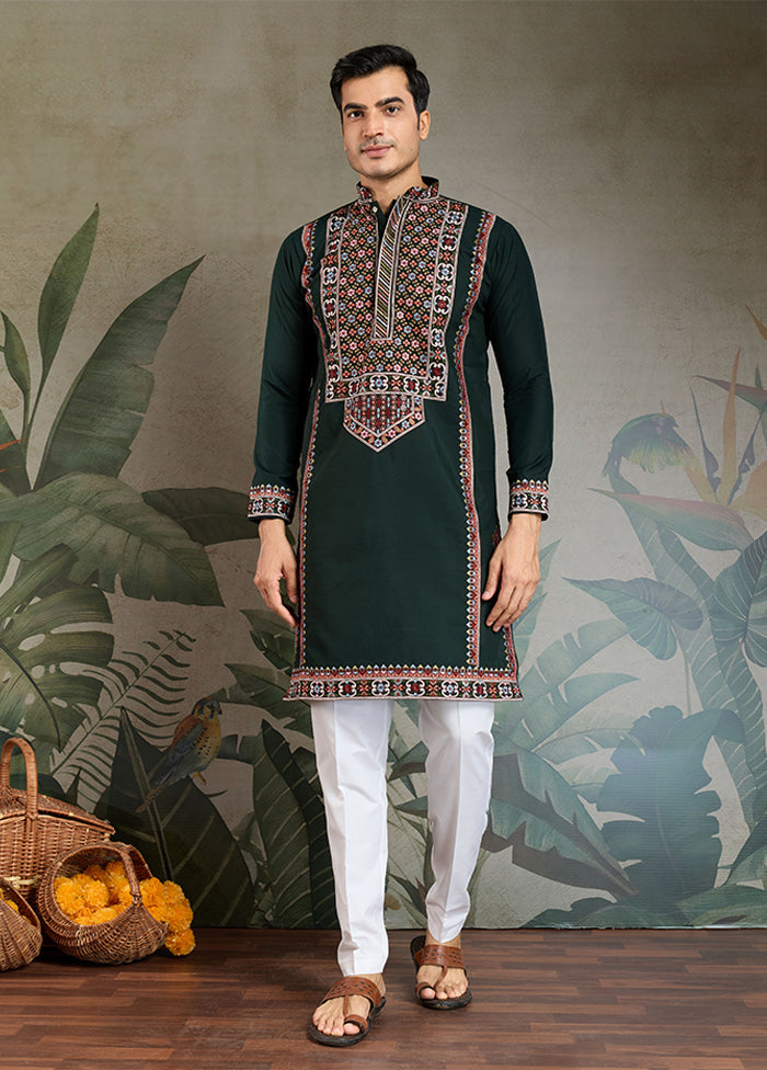 Green Silk Kurta