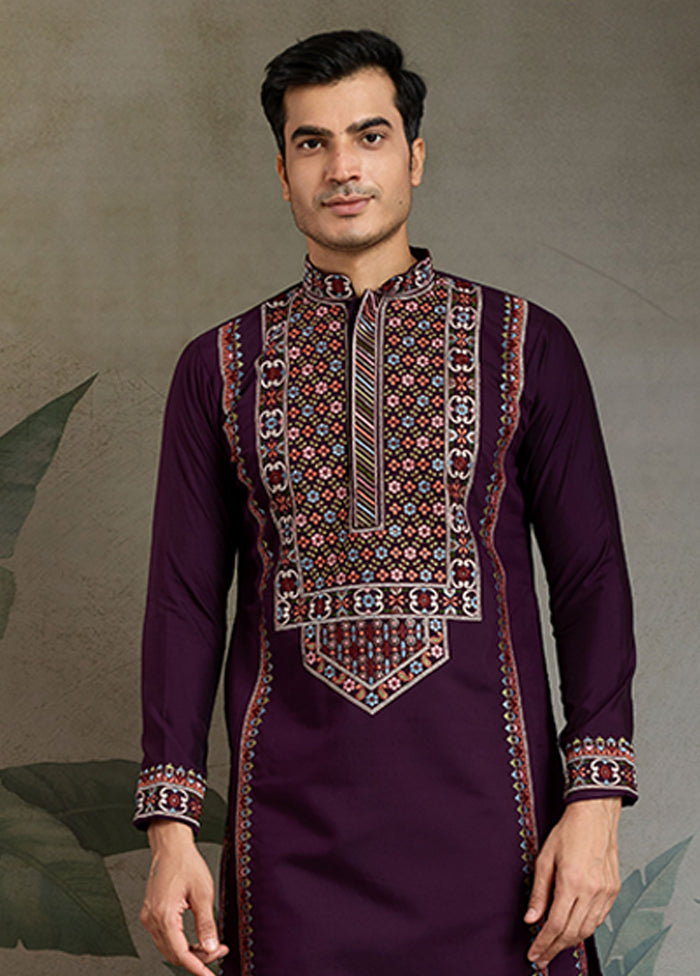 Purple Silk Kurta