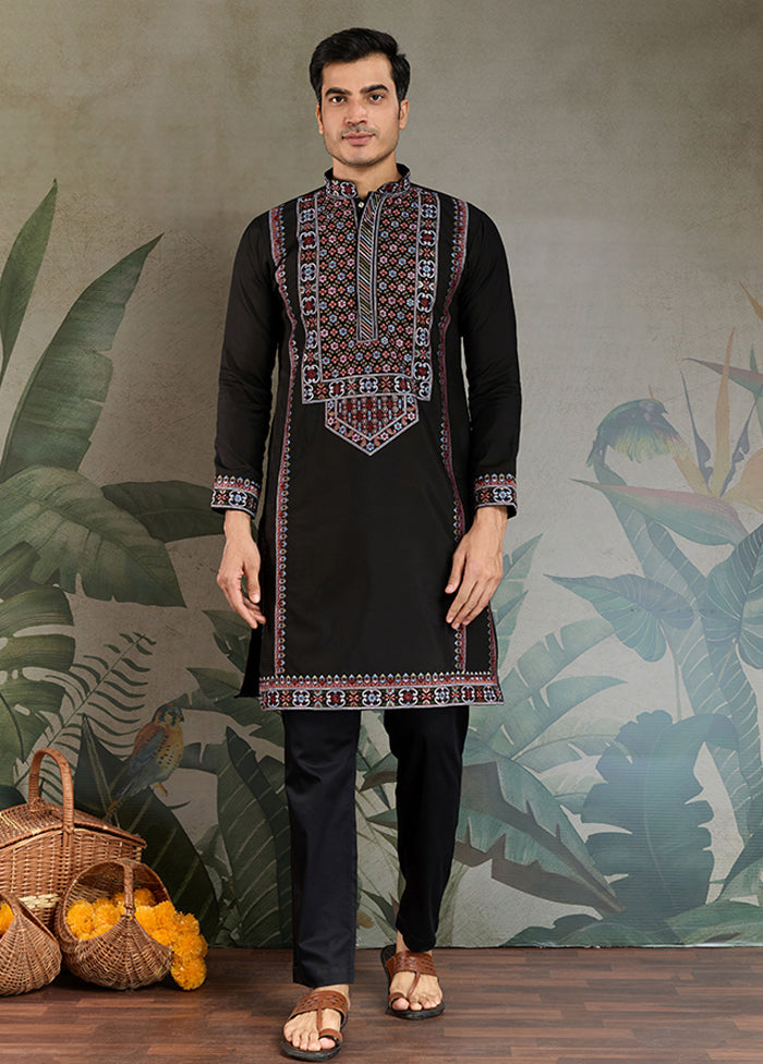 Black Silk Kurta