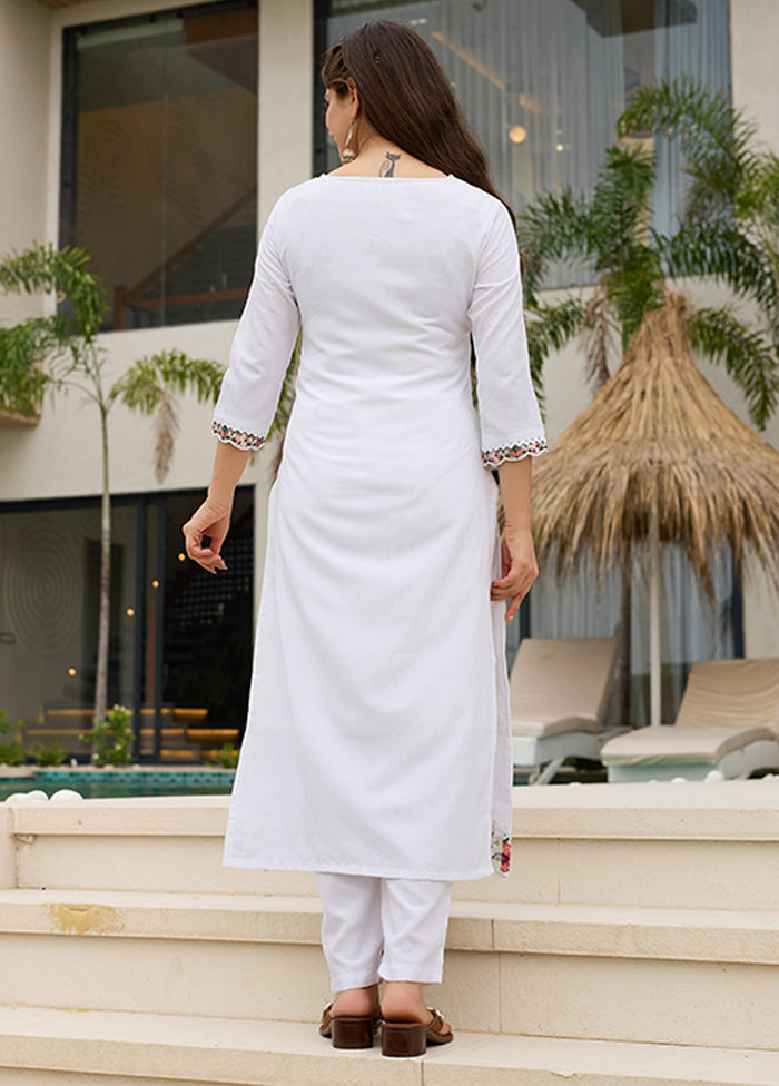3 Pc White Silk Suit Set