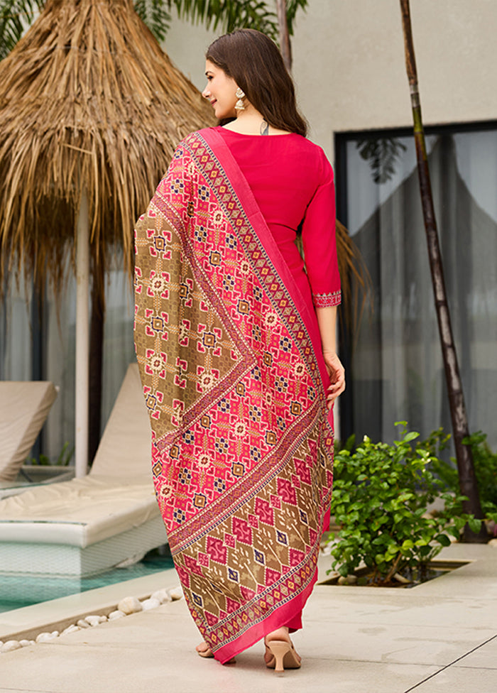 3 Pc Pink Silk Suit Set