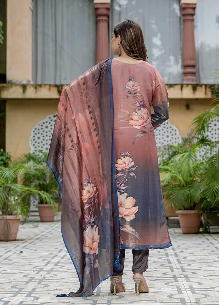 3 Pc Pink Silk Suit Set