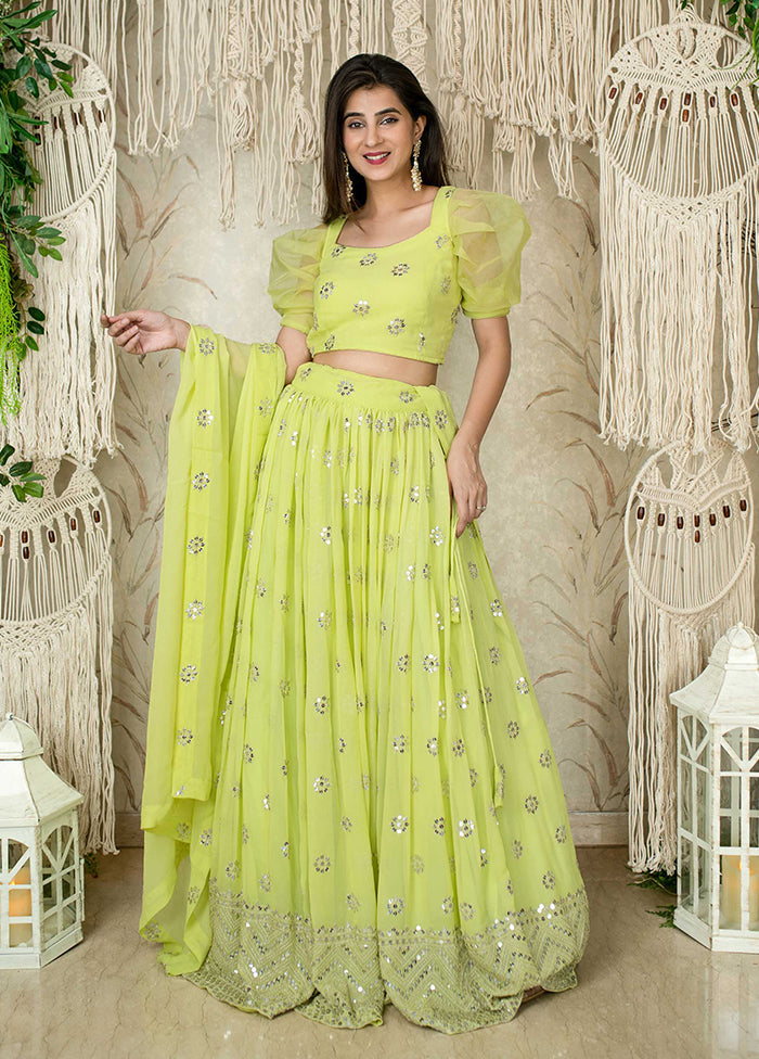 Multicolor Georgette Dupatta Lehenga Set