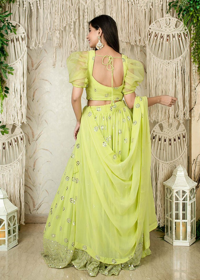 Multicolor Georgette Dupatta Lehenga Set