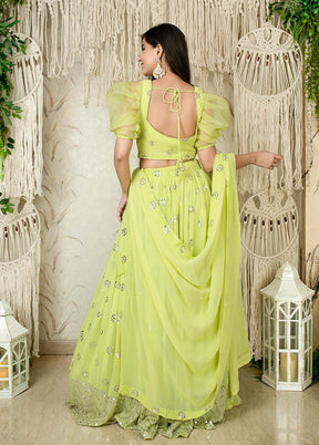 Multicolor Georgette Dupatta Lehenga Set
