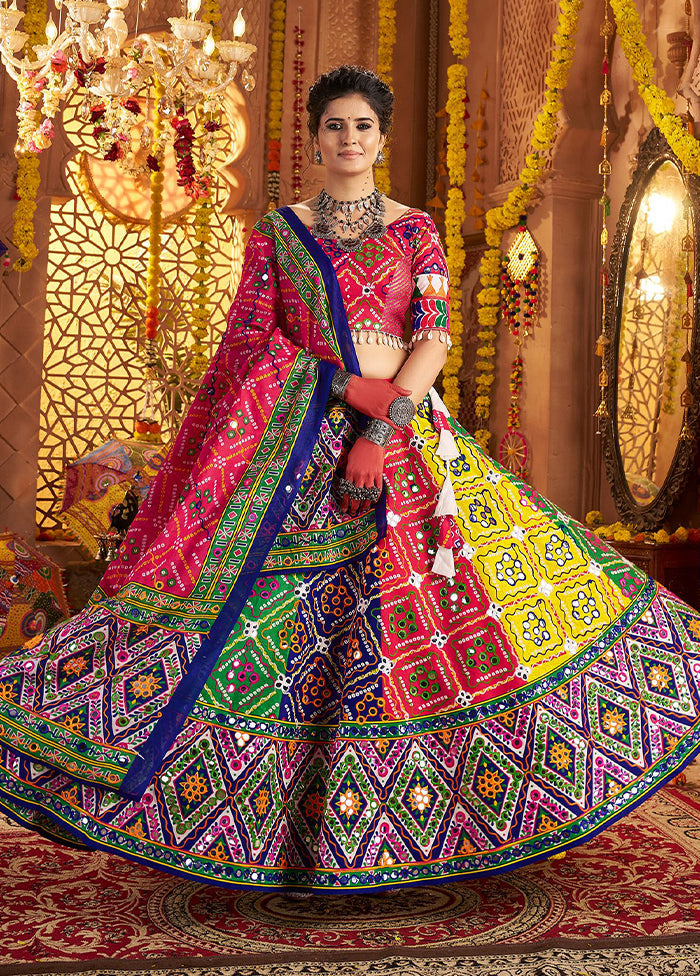 Multicolor Cotton Dupatta Lehenga Set