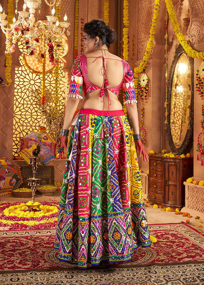 Multicolor Cotton Dupatta Lehenga Set
