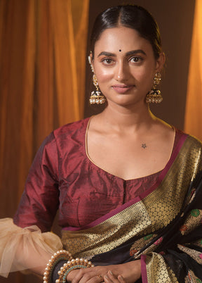 Maroon Silk Designer Blouse - Indian Silk House Agencies