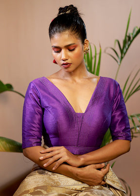 Purple Dupion Silk Designer Blouse