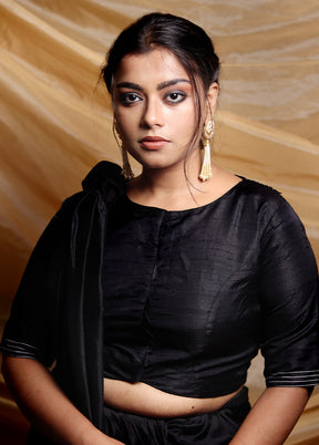 Black Silk Designer Blouse - Indian Silk House Agencies