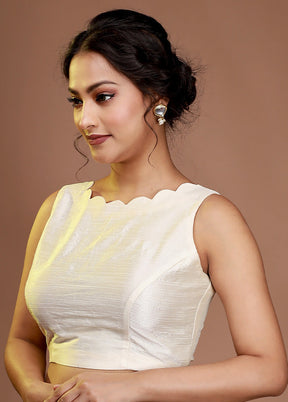 Cream Silk Designer Blouse - Indian Silk House Agencies
