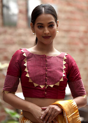 Maroon Dupion Silk Designer Blouse - Indian Silk House Agencies