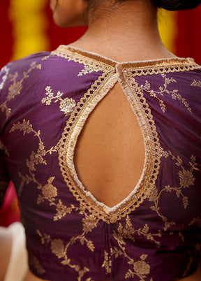 Purple Brocade Designer Blouse