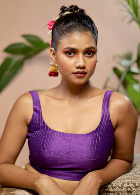Purple Dupion Silk Designer Blouse