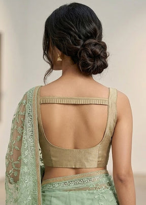Beige Round Neck Designer Blouse