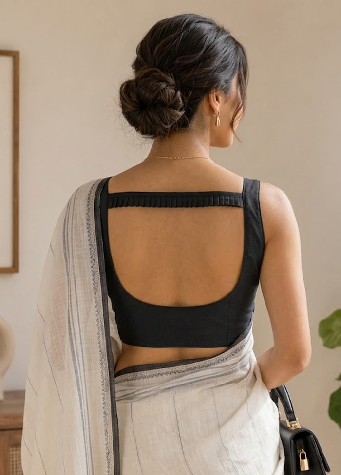 Black Round Neck Designer Blouse