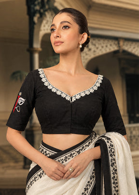 Black Sweetheart Neck Designer Blouse