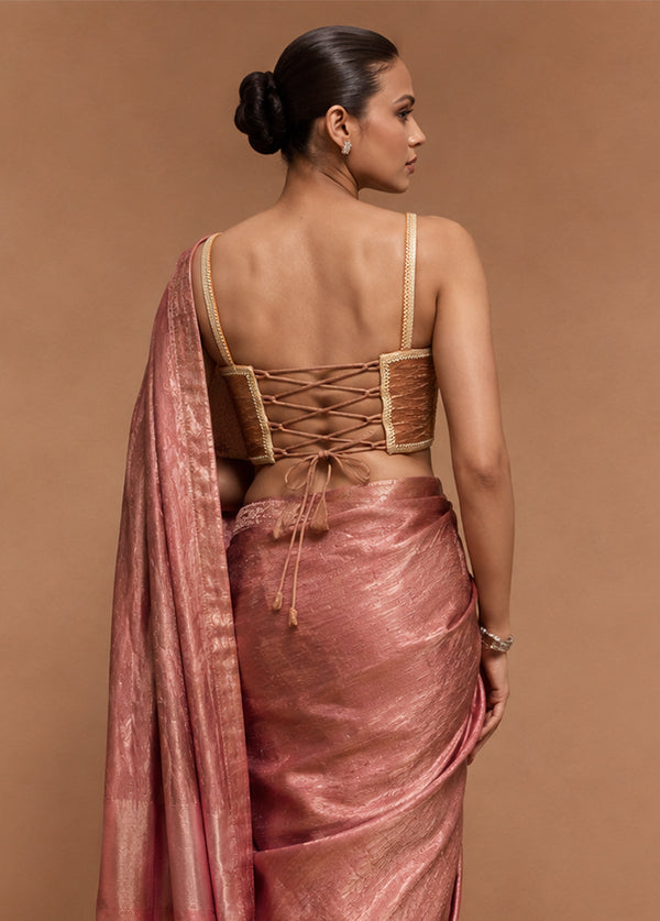 Copper  Designer Neck Designer Blouse