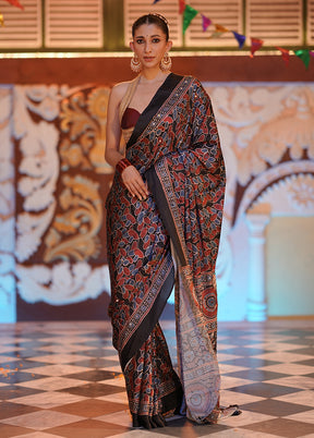 Multicolor Modal Silk Saree Without Blouse Piece