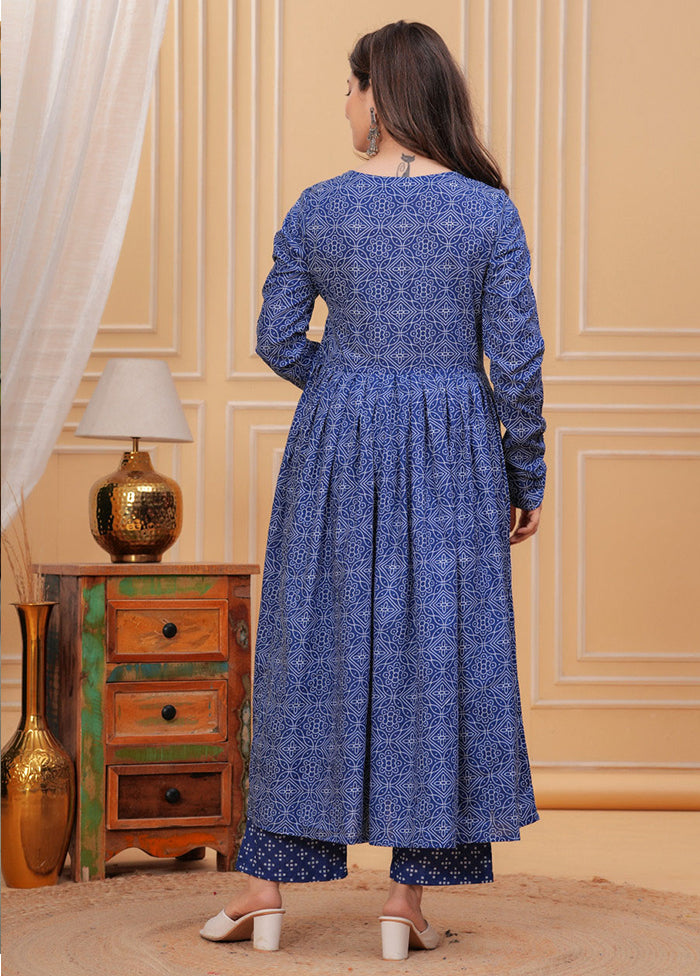 3 Pc Blue Silk Suit Set