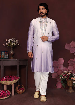 Purple Cotton Kurta & Pajama Set