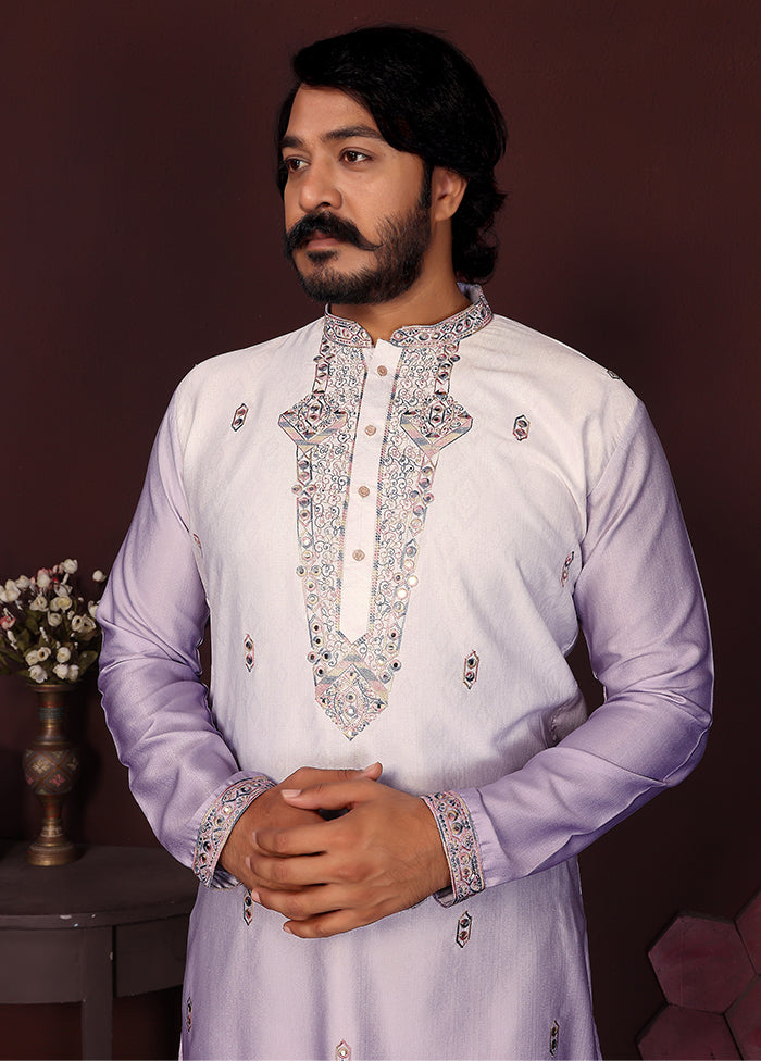 Purple Cotton Kurta & Pajama Set