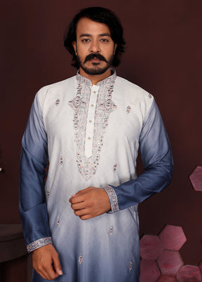 Blue Cotton Kurta & Pajama Set
