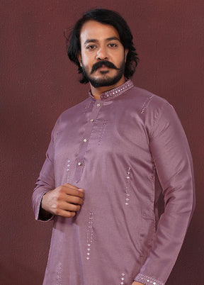 Purple Silk Kurta & Pajama Set