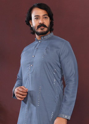 Blue Silk Kurta & Pajama Set