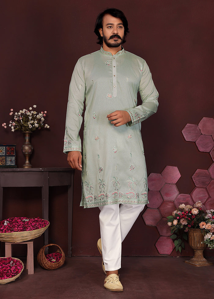 Grey Silk Kurta & Pajama Set