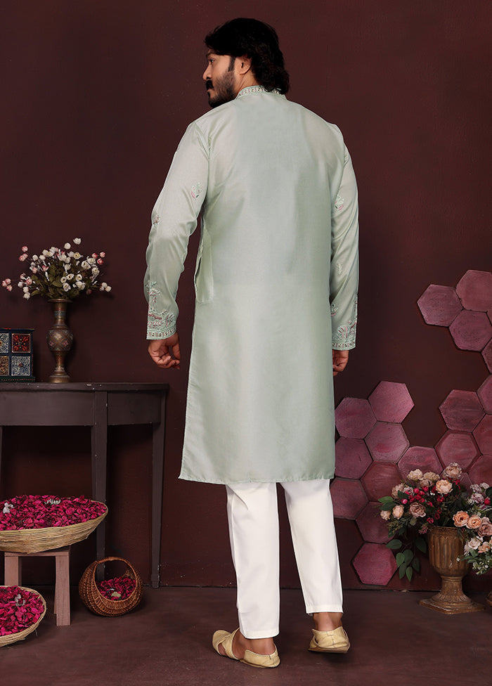 Grey Silk Kurta & Pajama Set