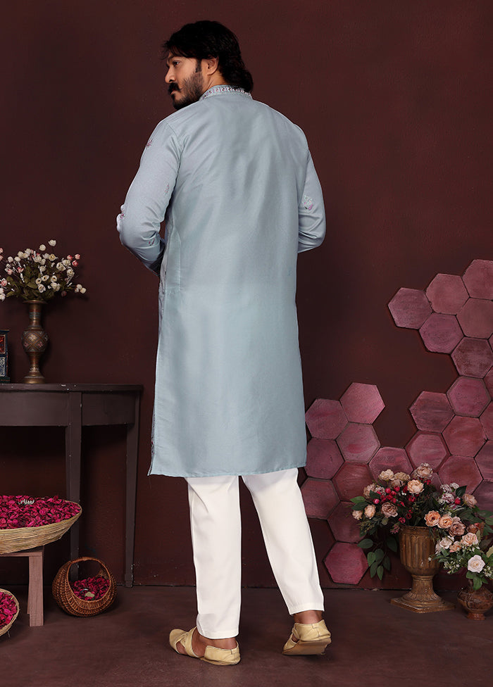 Blue Silk Kurta & Pajama Set