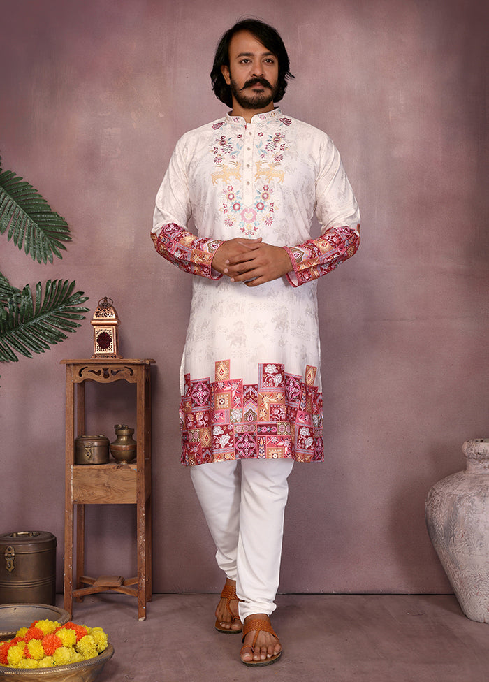 White Cotton Kurta & Pajama Set