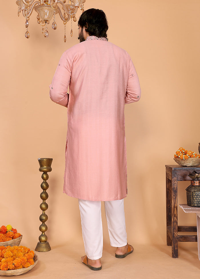 Peach Cotton Kurta & Pajama Set