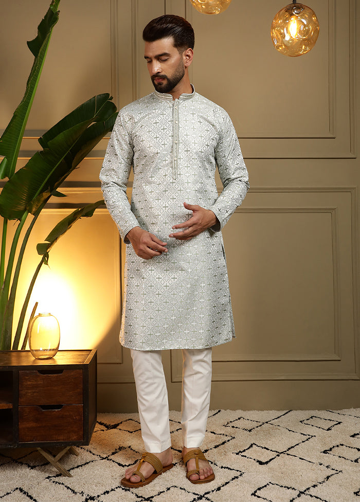 Green Silk Kurta & Pajama Set