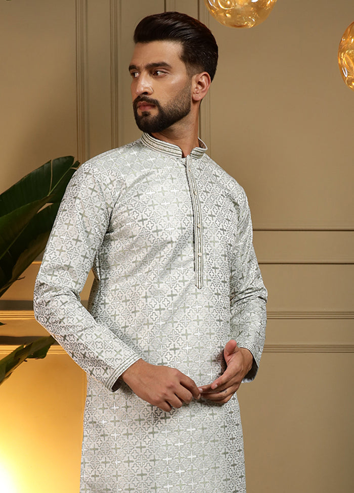 Green Silk Kurta & Pajama Set