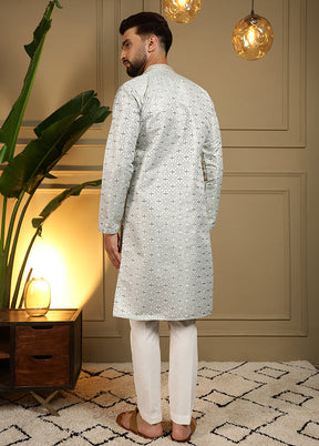 Green Silk Kurta & Pajama Set
