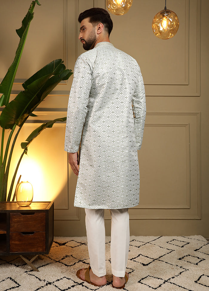 Green Silk Kurta & Pajama Set
