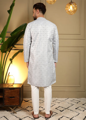 Blue Silk Kurta & Pajama Set