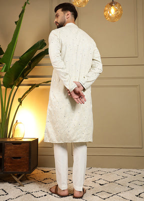 Cream Cotton Kurta & Pajama Set