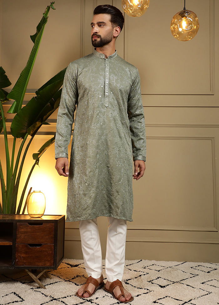 Green Cotton Kurta & Pajama Set