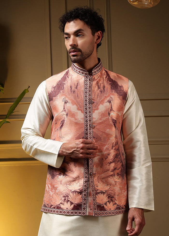 Peach Silk Kurta & Pajama Set