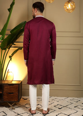 Maroon Silk Kurta & Pajama Set