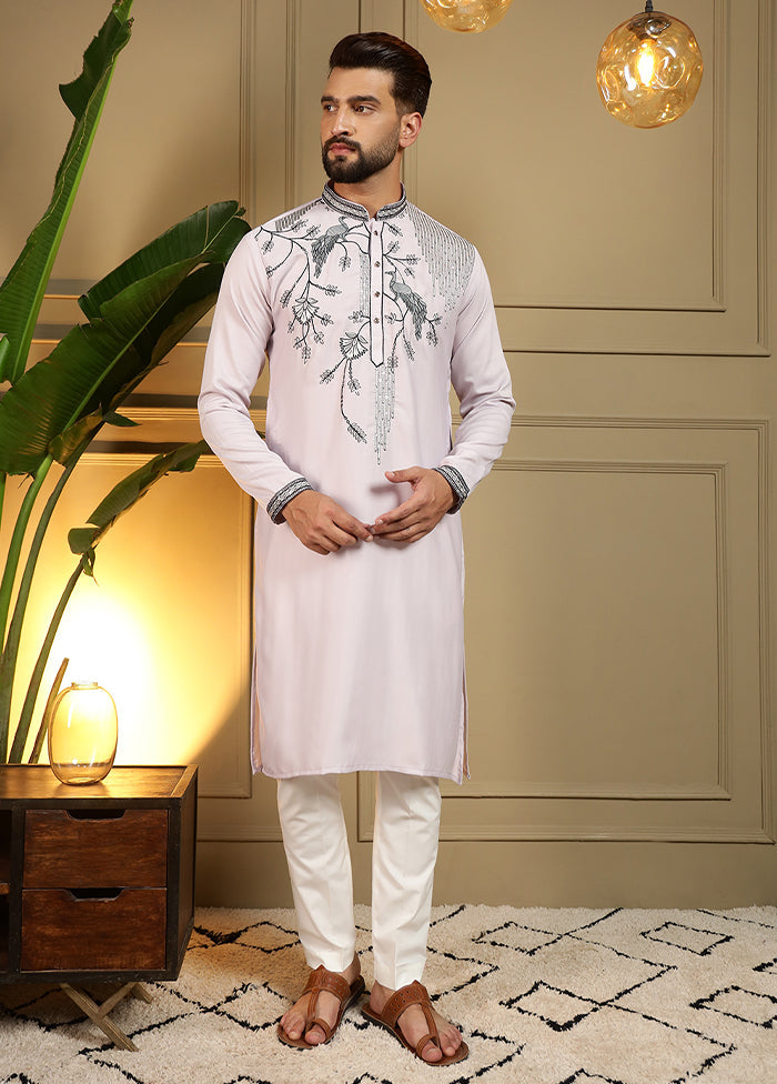 Lavender Silk Kurta & Pajama Set