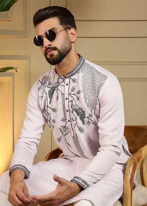 Lavender Silk Kurta & Pajama Set
